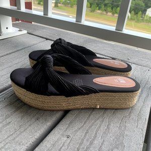 H&M Black Espadrille Platform Sandals Size 6
